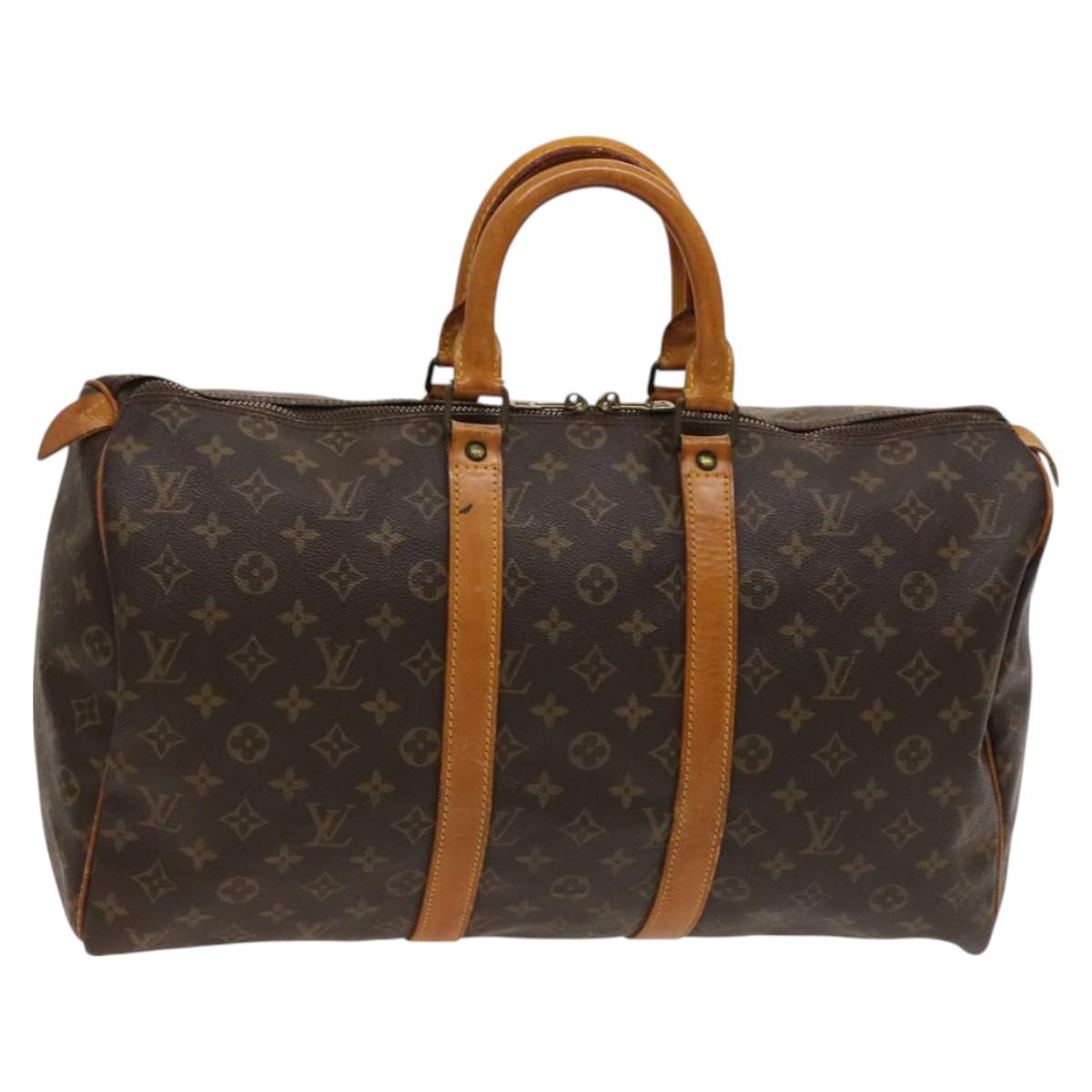 Louis Vuitton Keepall 45, Brown, Canvas, travel