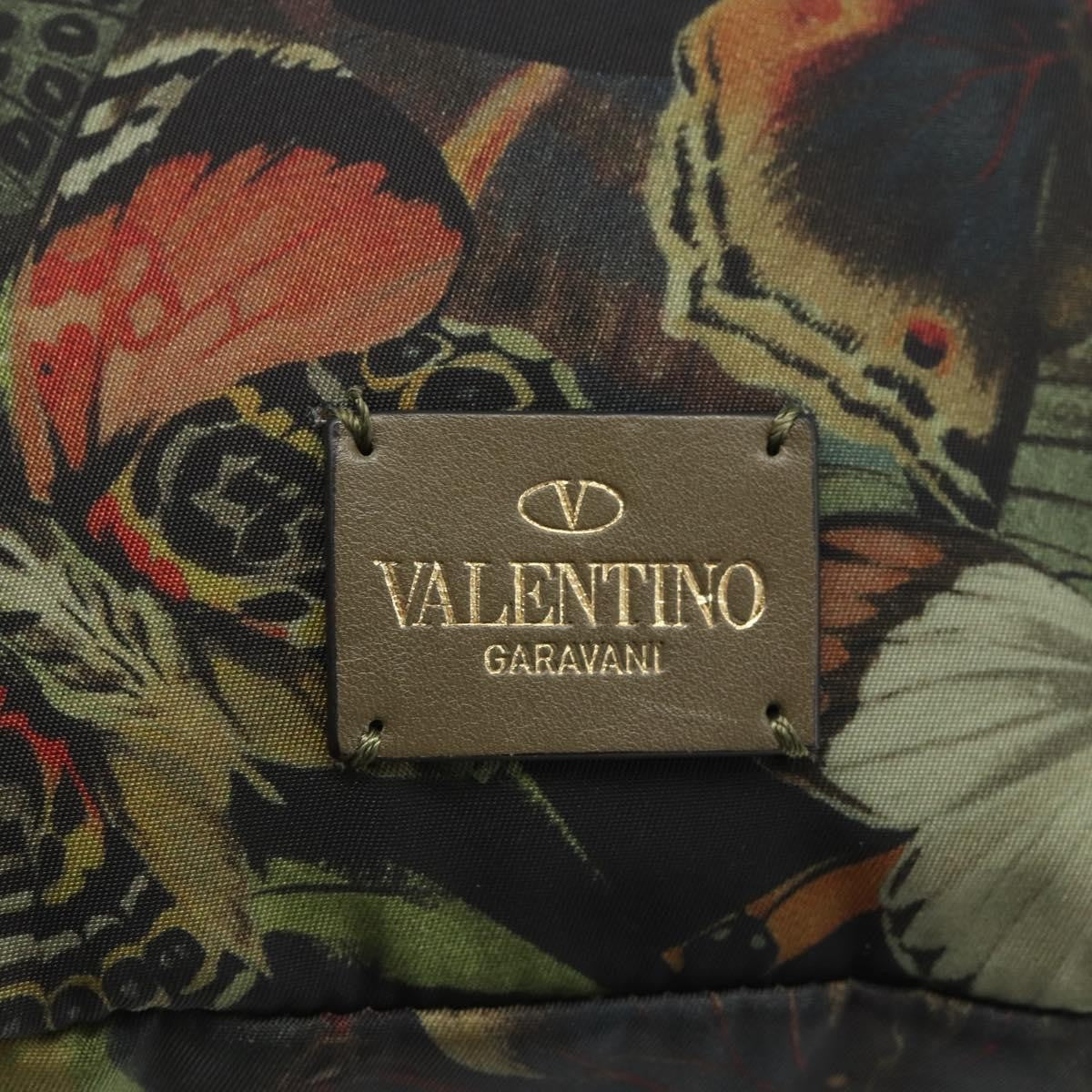 Valentino Garavani Backpack Denim with Butterfly Applique, Khaki, Nylon, Backpack