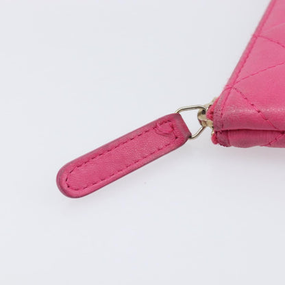 Chanel CC Zip Coin Purse Quilted Lambskin, Pink, Leather, Wallet