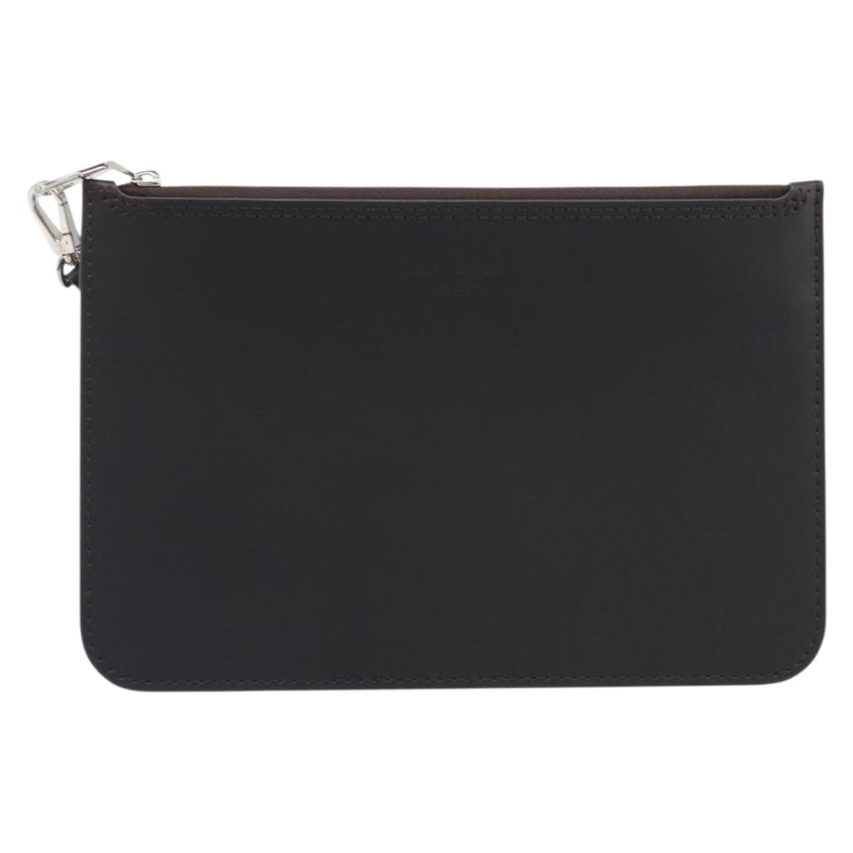 Louis Vuitton Neverfull Pochette Leather, Brown, Leather, Clutch