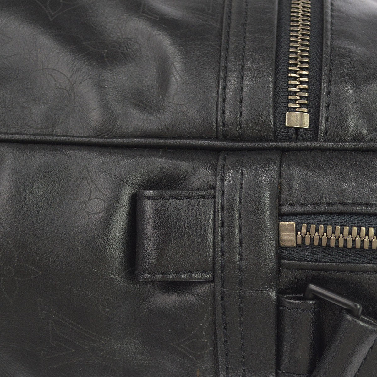 Louis Vuitton Clarkson Messenger Monogram Shadow Leather, Black, Leather, Handbag