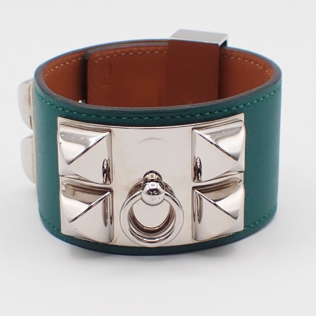 Hermes Collier de Chien Leather, Green, Leather, Bracelet