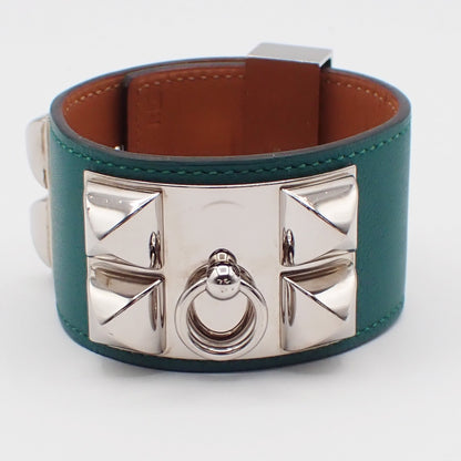 Hermes Collier de Chien Leather, Green, Leather, Bracelet