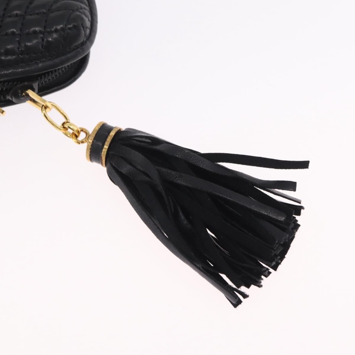 Bally Vintage Chain Quilted Leather, Black, Leather, Shoulder Bag