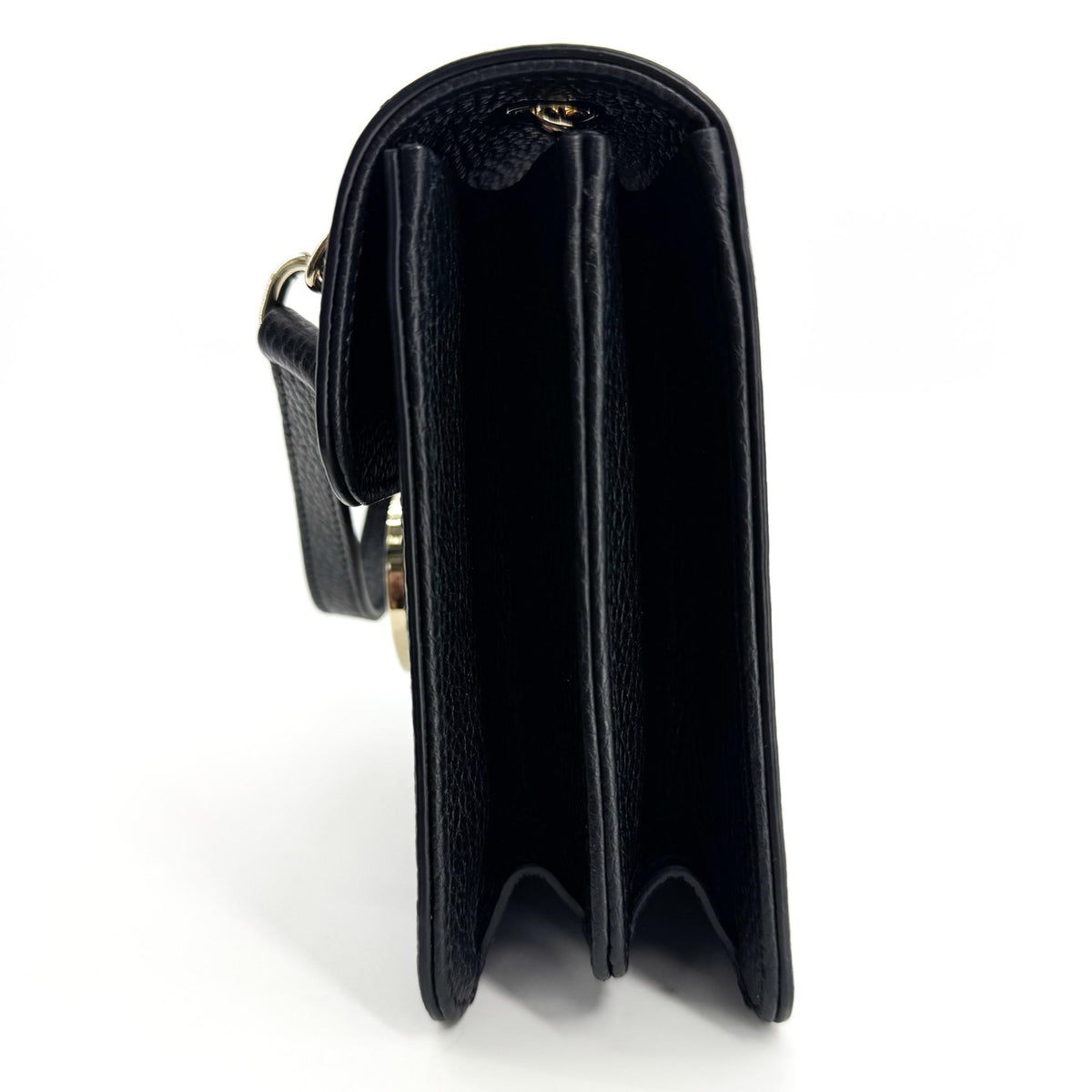 Gucci Interlocking Leather, Black, Leather, Shoulder Bag