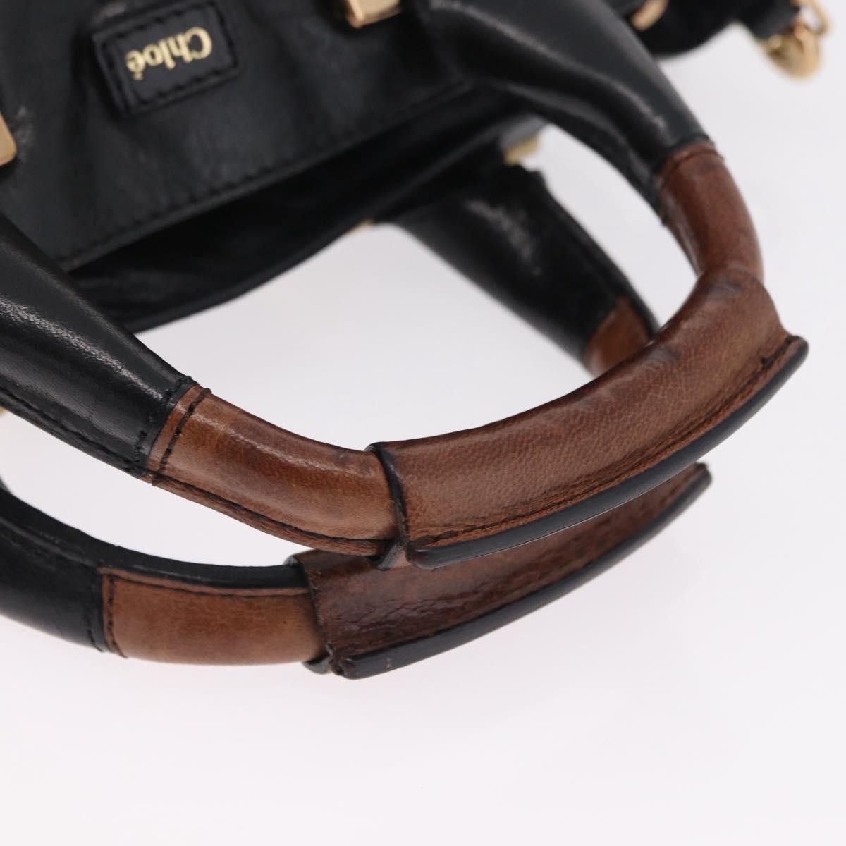 Chloe Ethel Leather, Black, Leather, Handbag