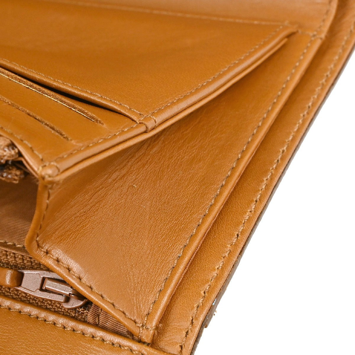 Chanel Trifold Caviar, Brown, Leather, Wallet