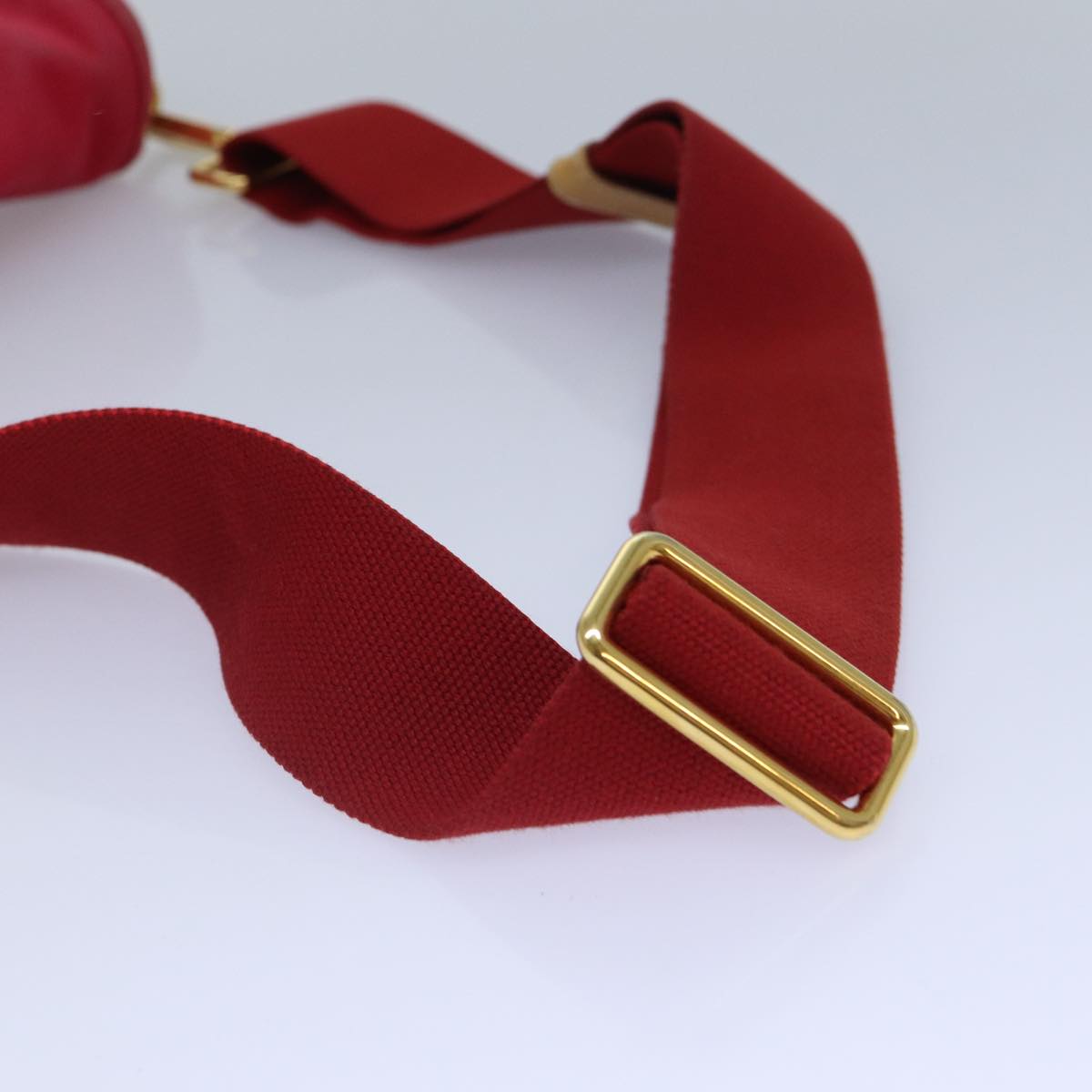 Prada, Red, Canvas, shoulder