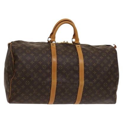 Louis Vuitton Keepall 55, Brown, Canvas, travel