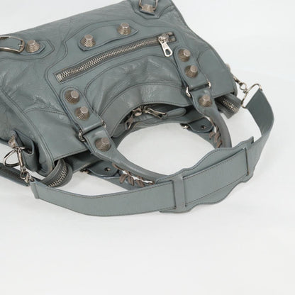 Balenciaga City, GRAY, Leather, handbag