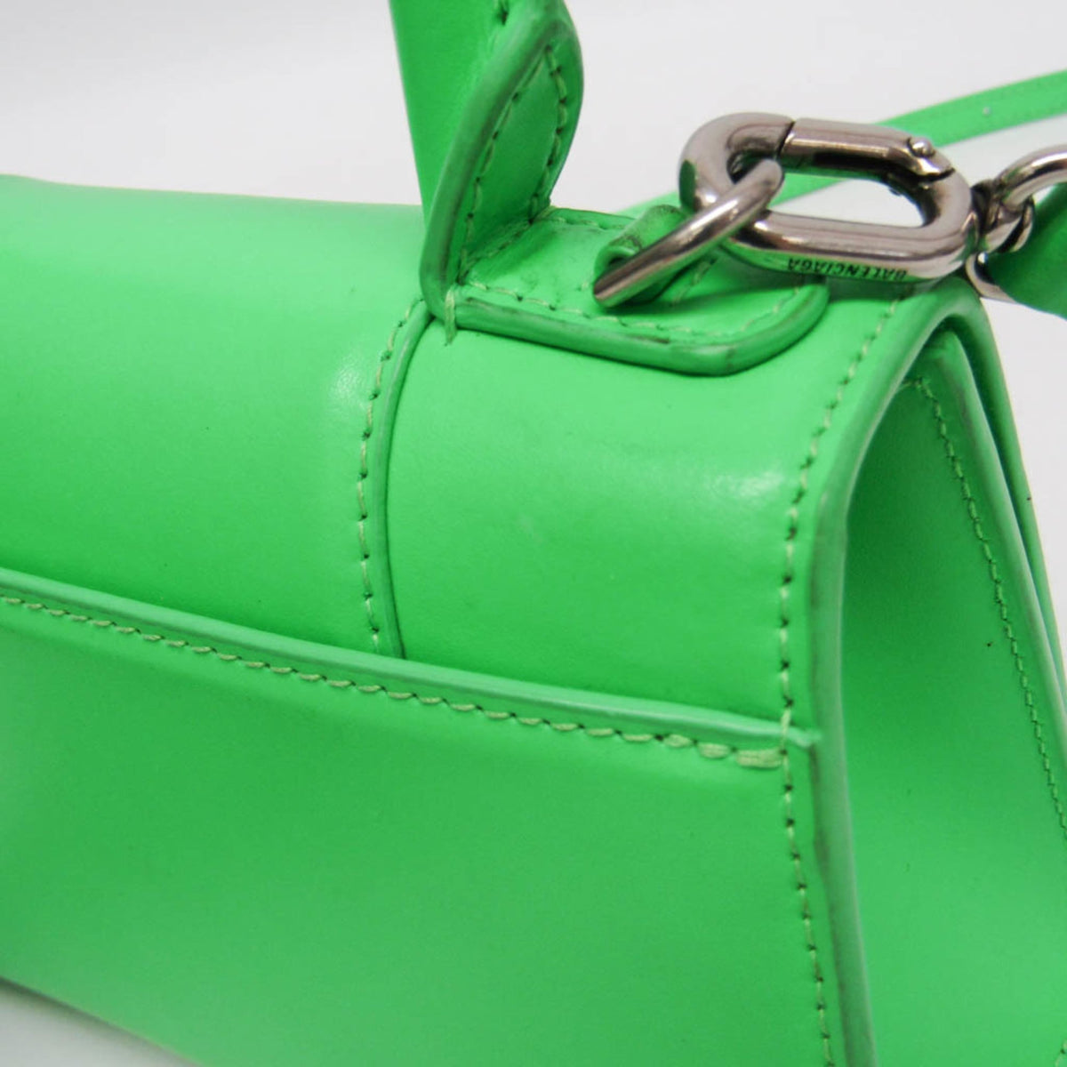Balenciaga Graffiti Hourglass Top Handle Leather, Green, Leather, Handbag