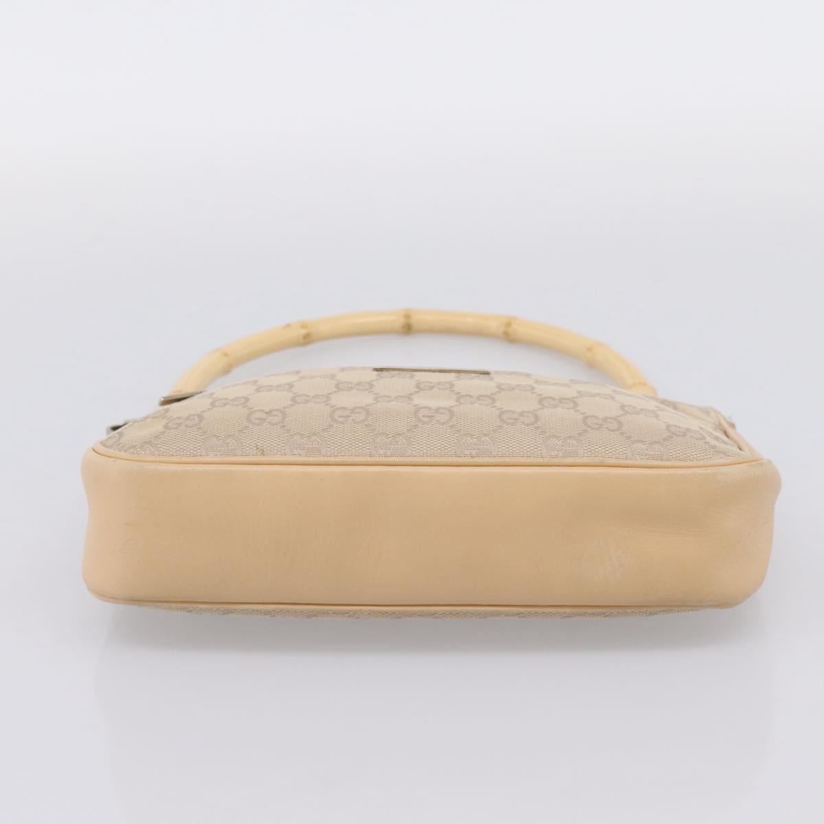 Gucci Bamboo Top Handle GG Canvas, Beige, Canvas, Handbag