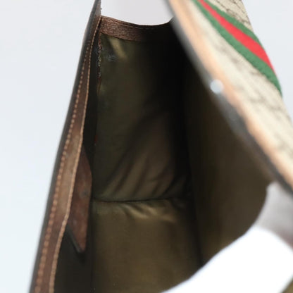 Gucci Vintage Web Flap Clutch GG Coated Canvas, Beige, Canvas, Clutch