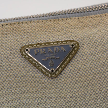 Prada, Beige, Canvas, clutch