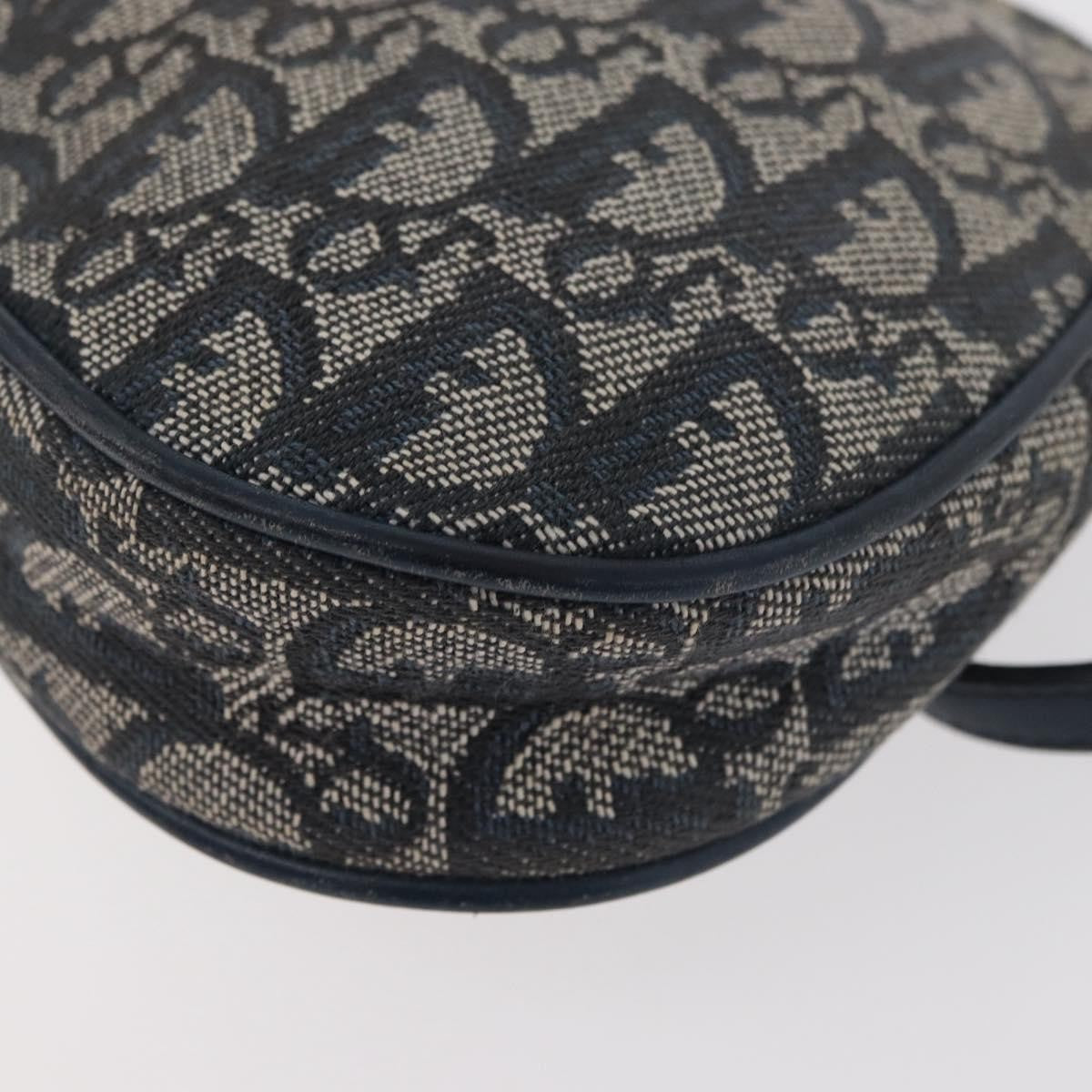 Christian Dior Vintage Saddle Bag Canvas, Navy, Canvas, Clutch