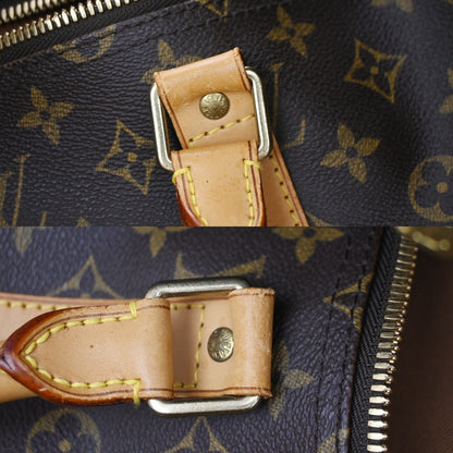 Louis Vuitton Keepall Monogram Canvas, Brown, Leather, Travel Bag