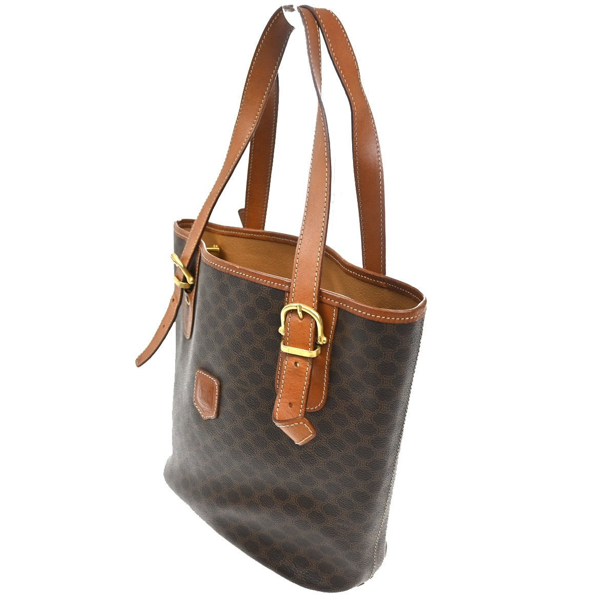 Celine Vintage Macadam Canvas, Brown, Canvas, Backpack