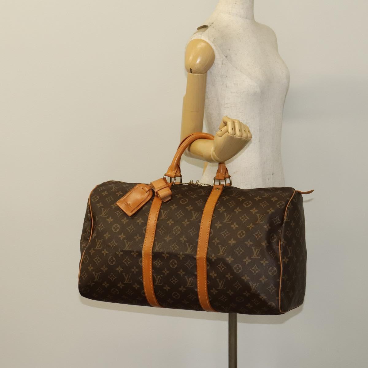 Louis Vuitton Keepall 50, Brown, Canvas, travel