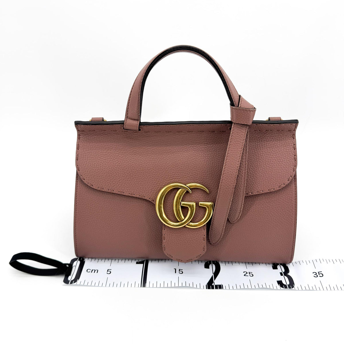 Gucci GG Marmont Top Handle Leather, Pink, Leather, Handbag
