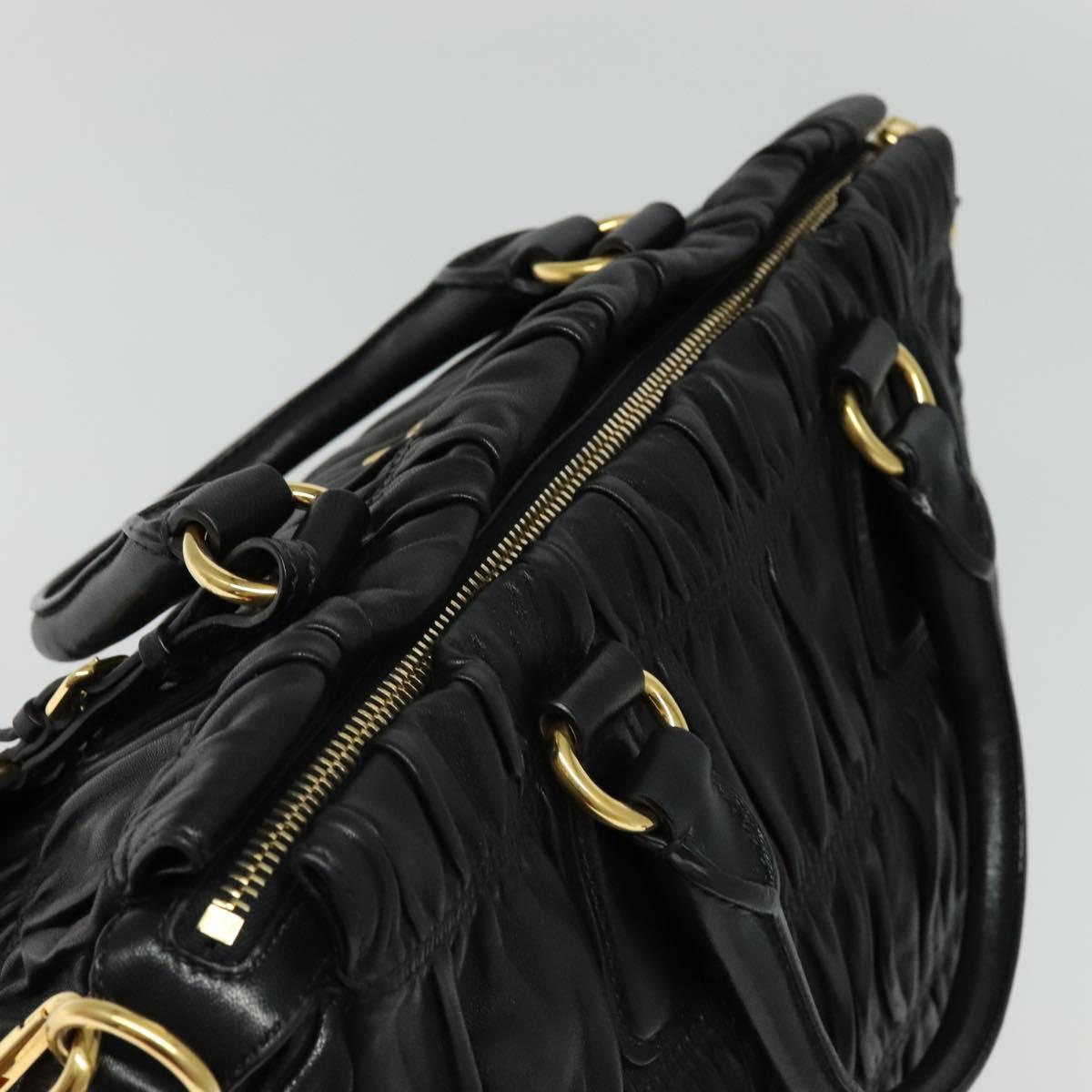 Prada Gaufre, Black, Leather, handbag