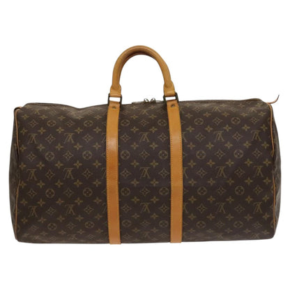 Louis Vuitton Keepall 55, Brown, Canvas, travel