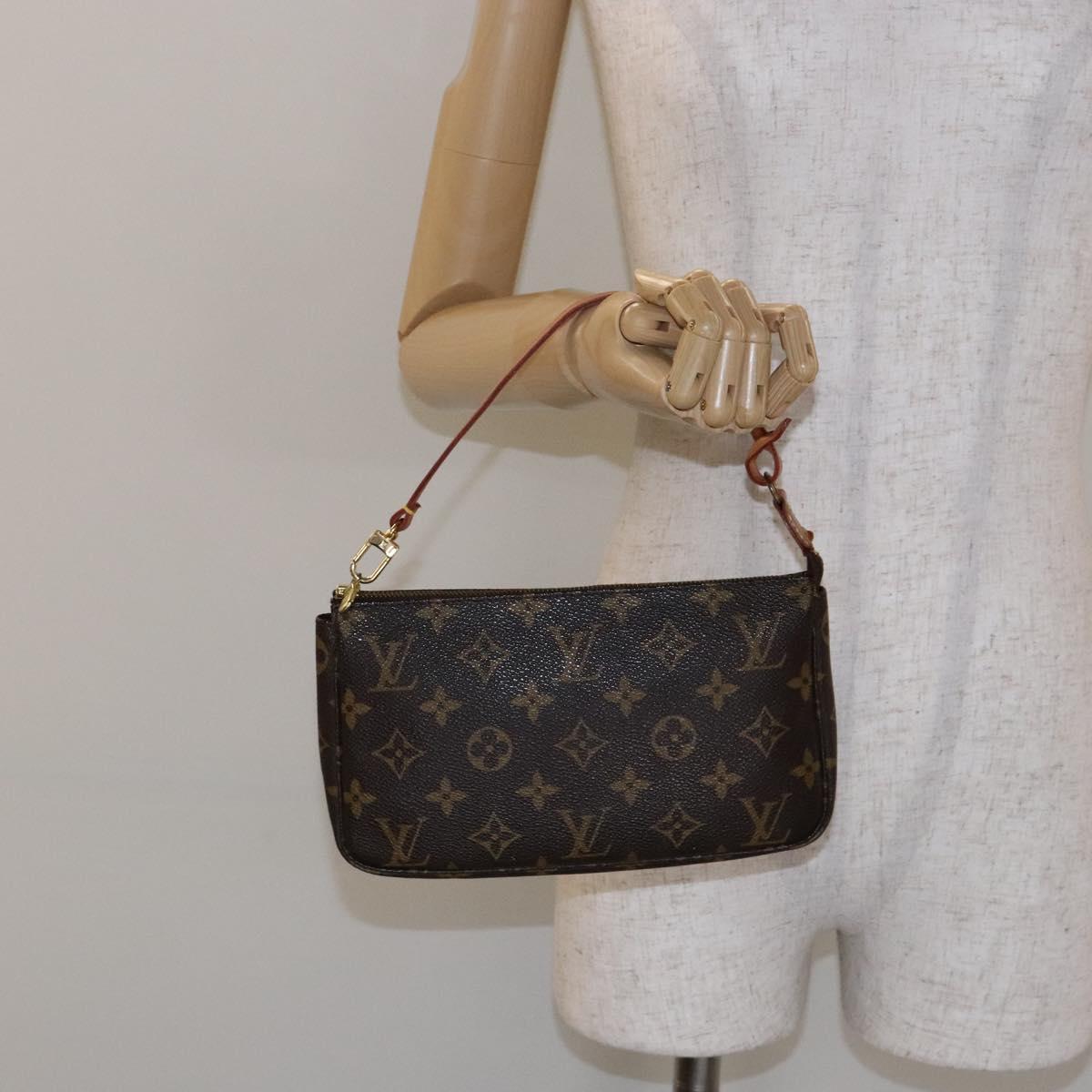 Louis Vuitton Pochette Accessoire, Brown, Canvas, clutch