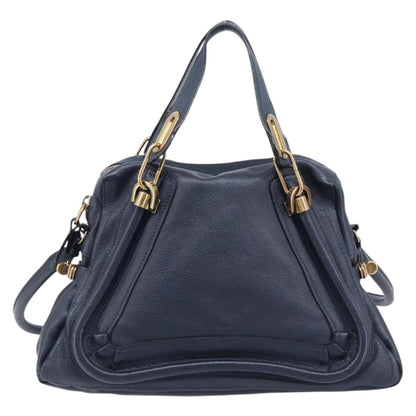 Chloe Paraty Top Handle Leather, Navy, Leather, Handbag