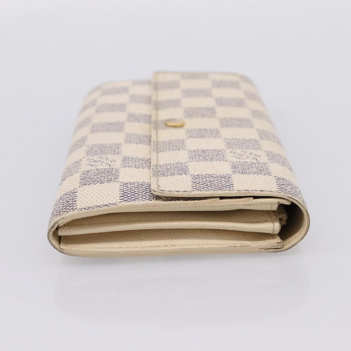 Louis Vuitton Sarah Damier, White, Canvas, Wallet
