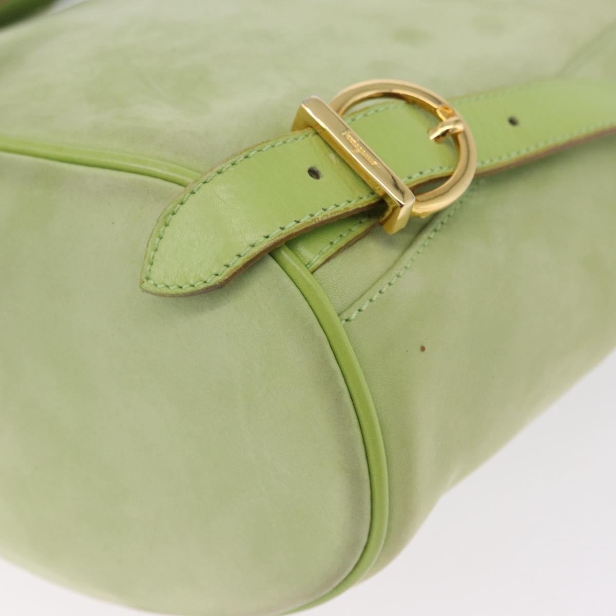 Salvatore Ferragamo Gancini Suede, Green, Suede, Backpack