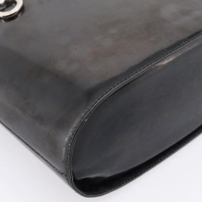 Salvatore Ferragamo Gancini Top Handle Patent leather, Black, Patent Leather, Handbag