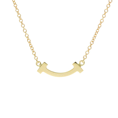 Tiffany & Co. T Smile Pendant 18K Yellow Gold with Diamonds, Gold, Yellow Gold, Necklace