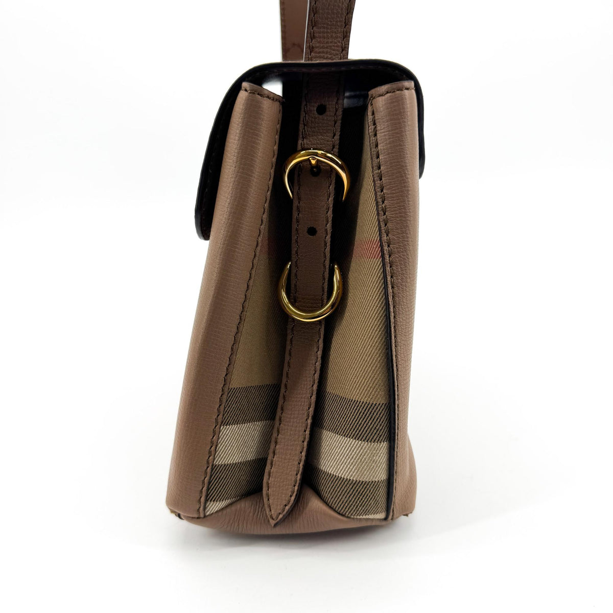 Burberry Camberley Top Handle Leather, Brown, Leather, Handbag