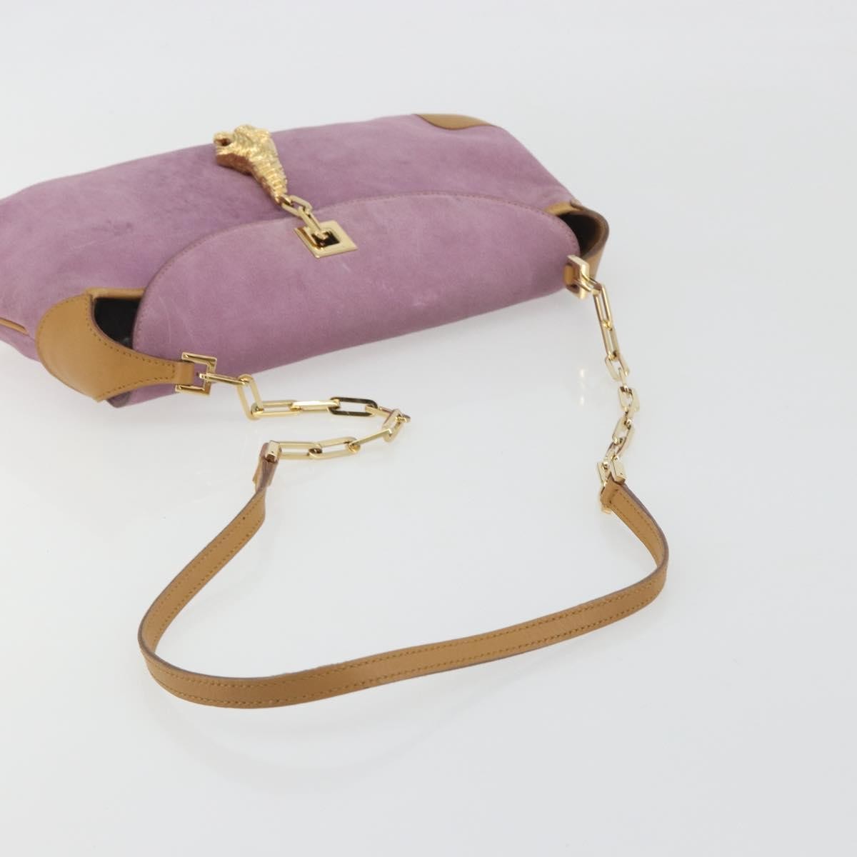 Gucci Tiger Charm Suede, Multicolour, Suede, Shoulder Bag