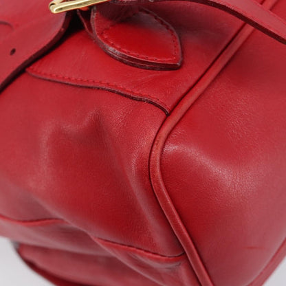 Gucci Vintage Bamboo Leather, Red, Leather, Backpack