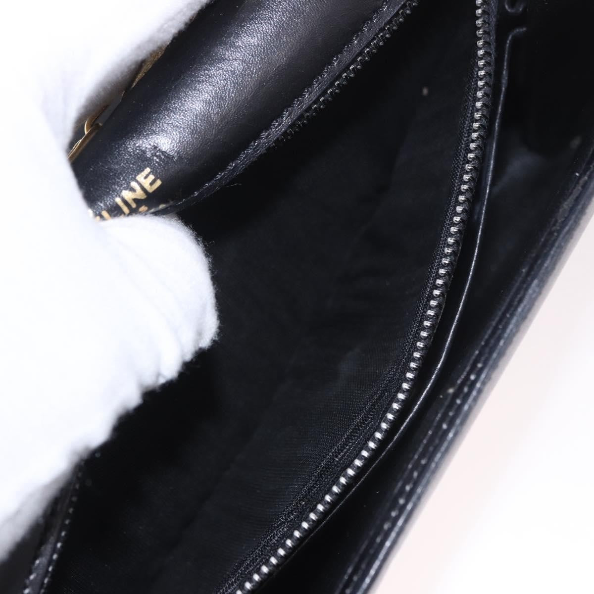 Celine Shoulder Leather, Black, Leather, Shoulder Bag