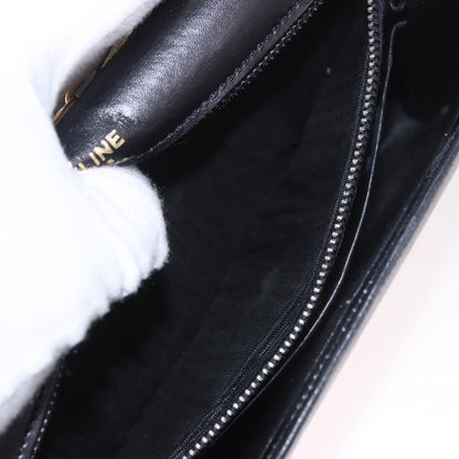 Celine Shoulder Leather, Black, Leather, Shoulder Bag