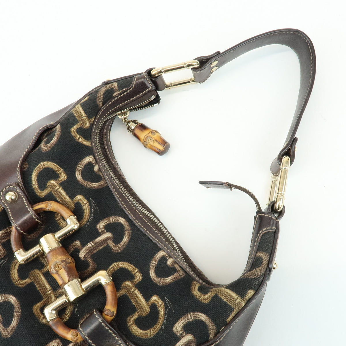 Gucci Horsebit GG Canvas and Leather, Brown, Canvas, Tote Bag