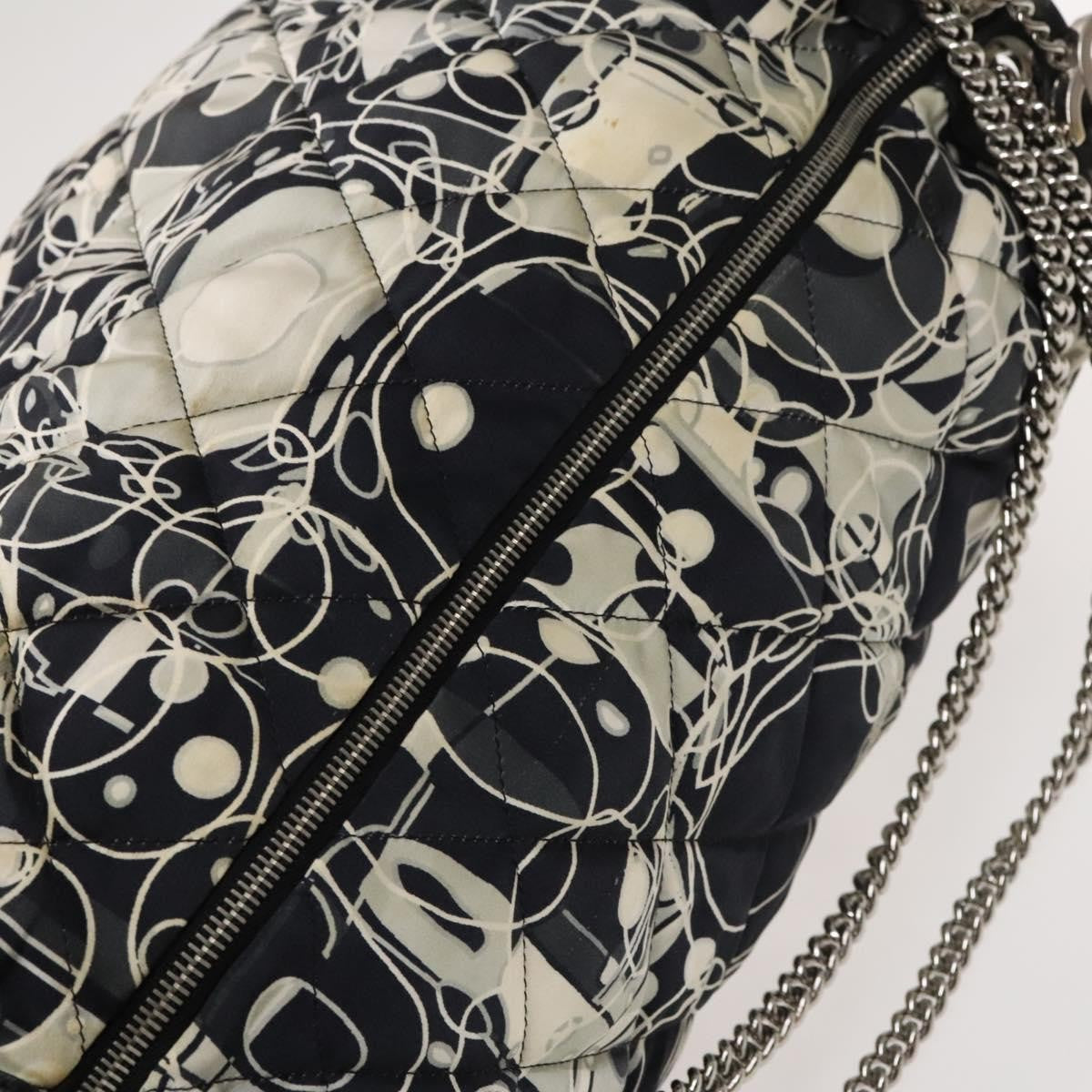 Chanel Kaleidoscope Chain Quilted Printed Satin, Black, Silk, Tote Bag