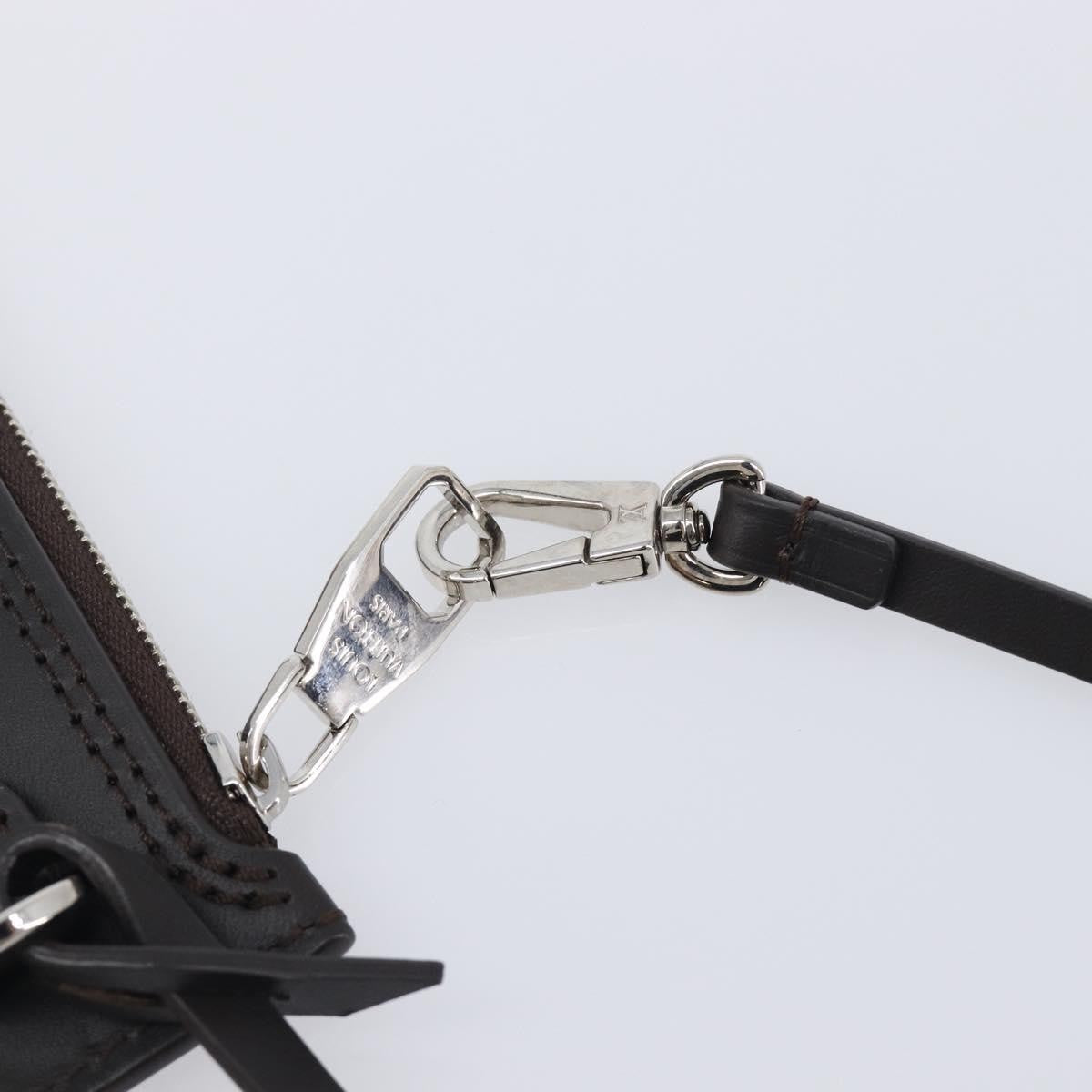 Louis Vuitton Neverfull Pochette Leather, Brown, Leather, Clutch