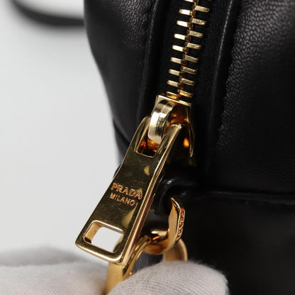 Prada Ribbon, Black, Leather, shoulder