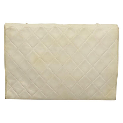 Chanel Demi Lune, White, Leather, shoulder