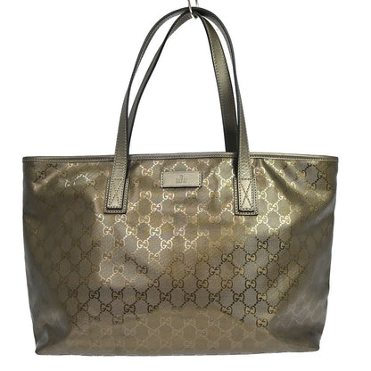 Gucci Plus Tote GG Imprime, Gold, Canvas, Tote Bag