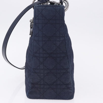 Christian Dior Lady Dior Denim, Blue, Denim, Handbag