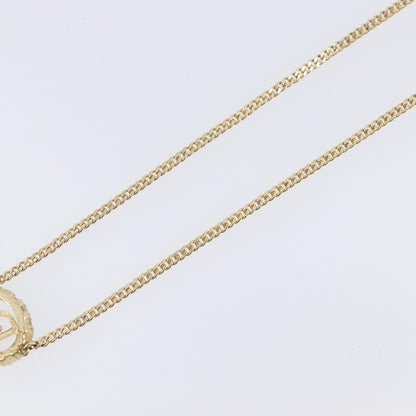 Christian Dior Vintage Logo Pendant Metal, Gold, Metal, Necklace