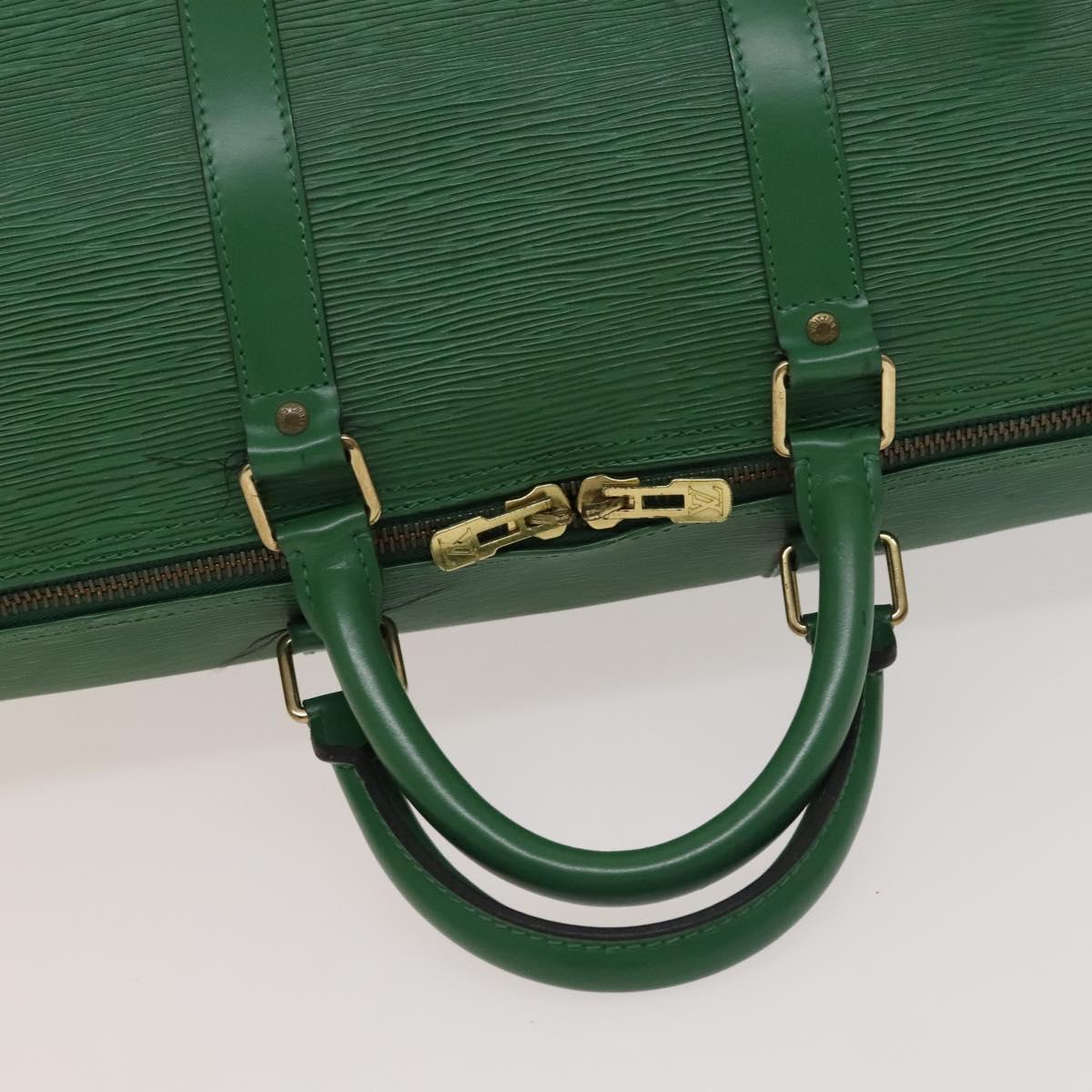 Louis Vuitton Keepall 50, Green, Leather, travel