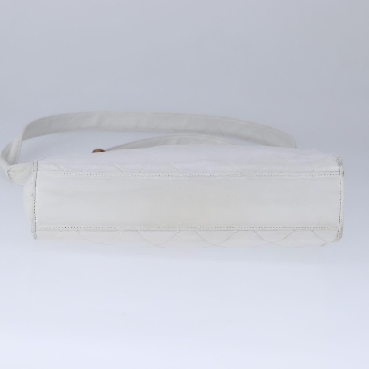 Chanel Cc, White, Leather, shoulder