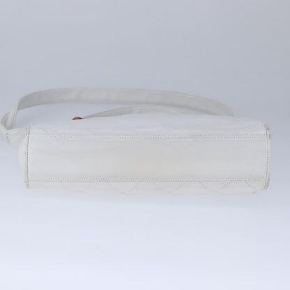 Chanel Cc, White, Leather, shoulder