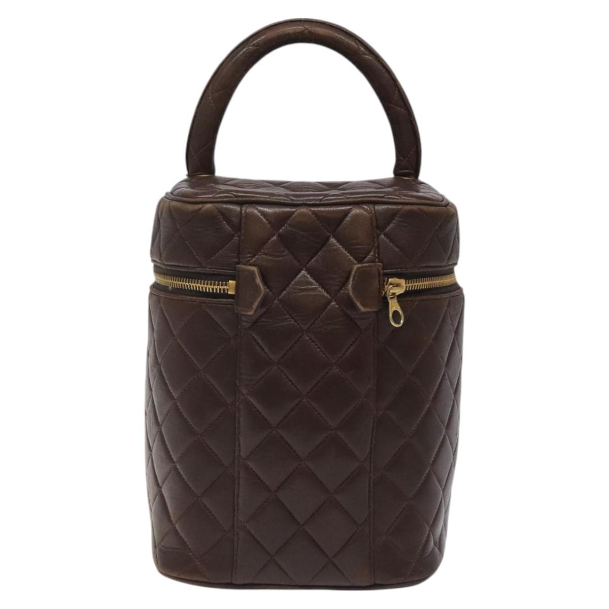 Chanel Vanity, Brown, Leather, clutch