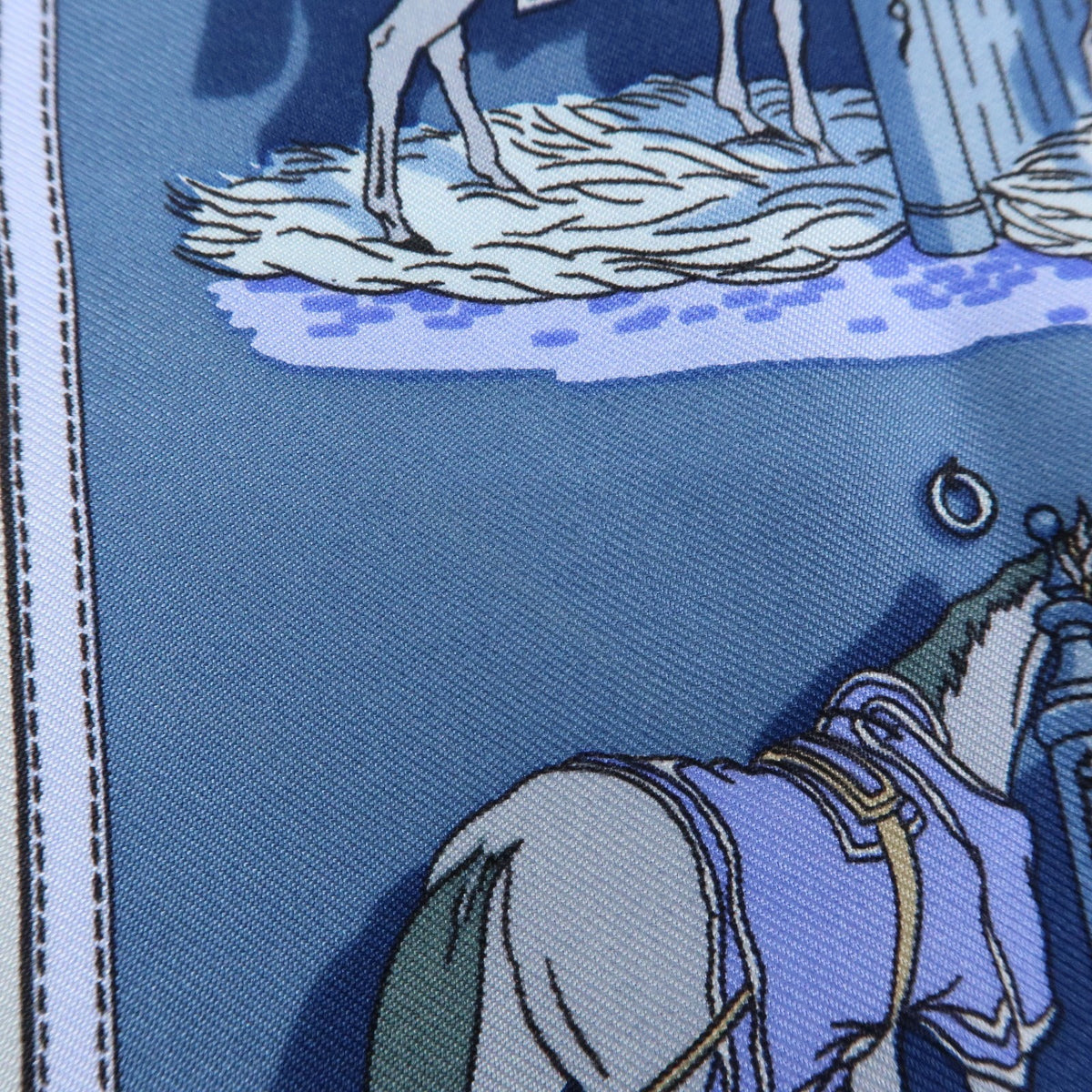 Hermes Carré 42 Silk, Blue, Silk, Scarf