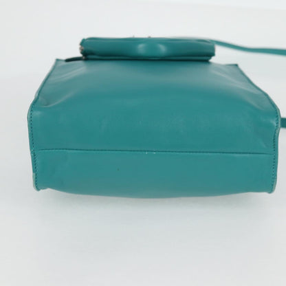 Prada Triangle Logo, Blue, Leather, handbag